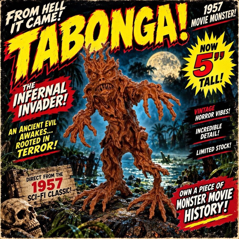 From Hell It Came (1957) Tabonga 5” Movie Poster Version Monster Toy